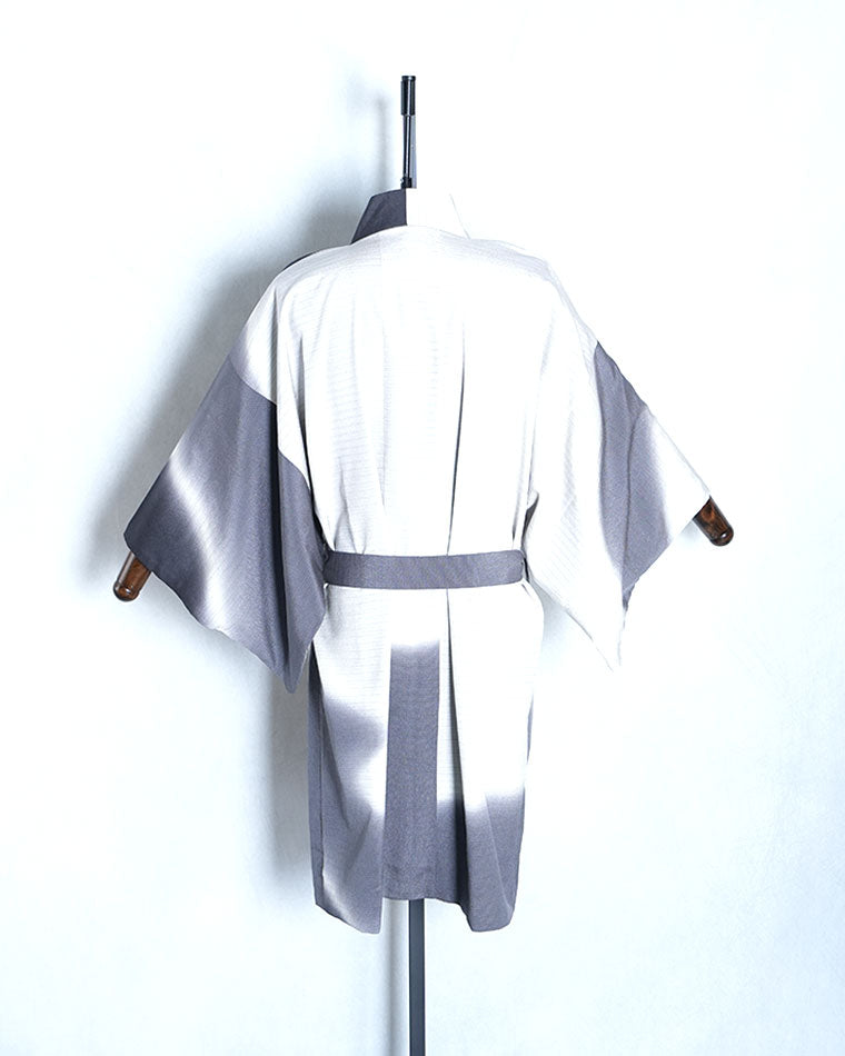 Re-designed Haori - Vintage kimono model (Staggered stripe gradient dye)