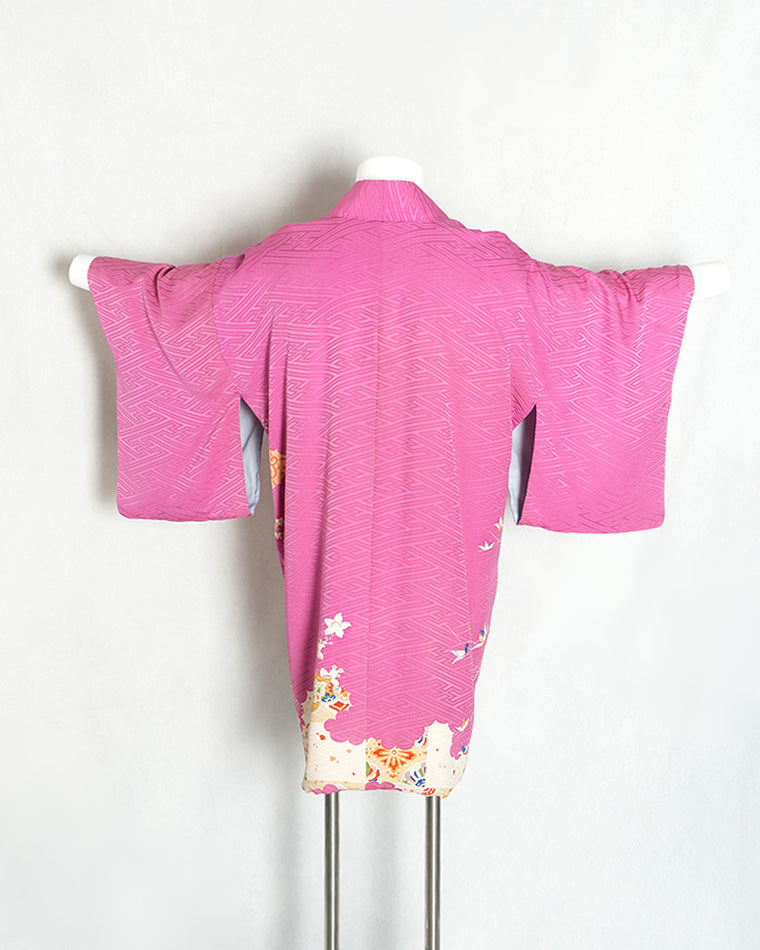 Re-designed Haori - Vintage kimono model (Flower pattern)