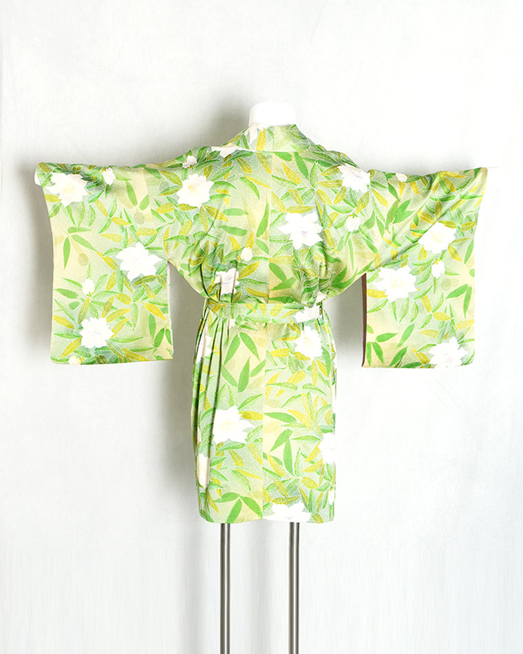 Re-designed Haori - Vintage kimono model (Rhododendron pattern)