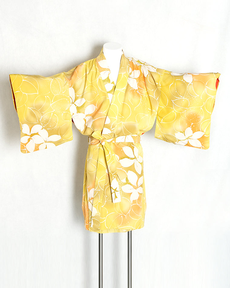 Re-designed Haori - Vintage kimono model (Gardenia pattern)