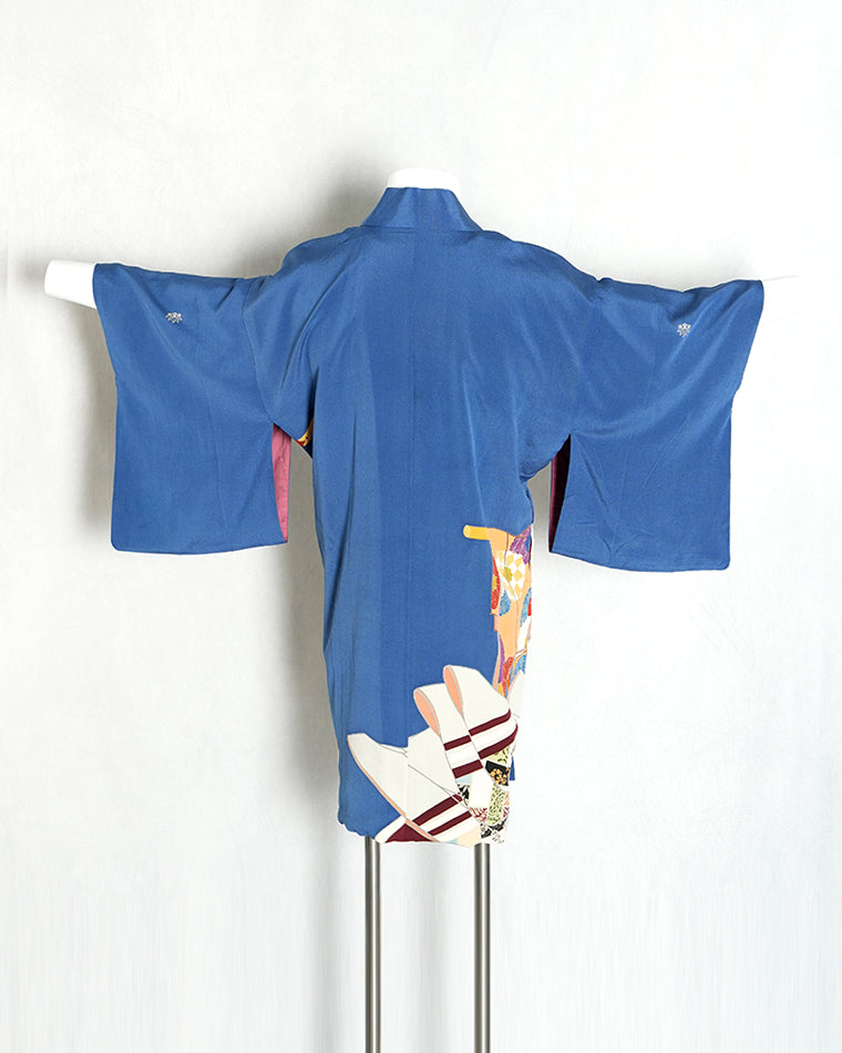 Re-designed Haori - Vintage kimono model (Kimono hanger pattern)