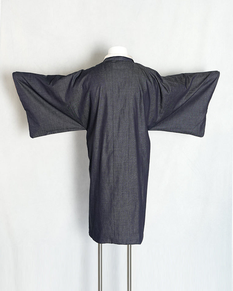 Haori-Vintage kimono model (Tea box and wave and flower branch pattern)