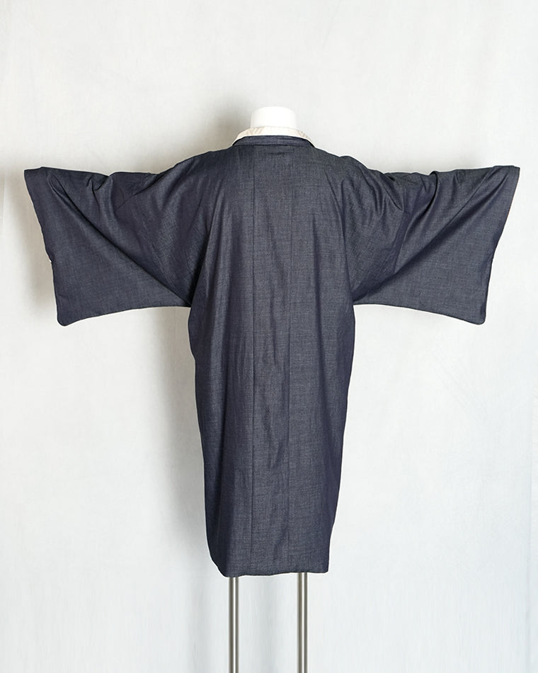 Re-designed Haori - Vintage kimono model (Mandarin duck and cypress fan pattern)